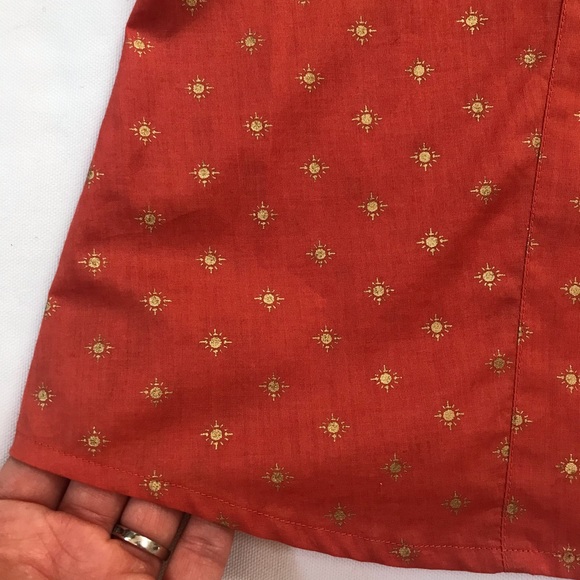 Michael Kors Burnt Orange Gold Button Down Top L - Picture 5 of 8